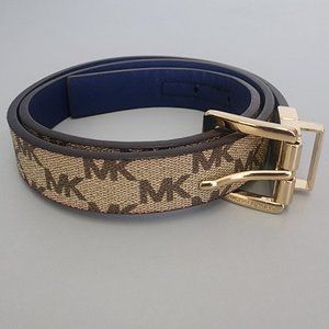 michael kors brown mk & blue twist reversible leather belt Beautiful condition
